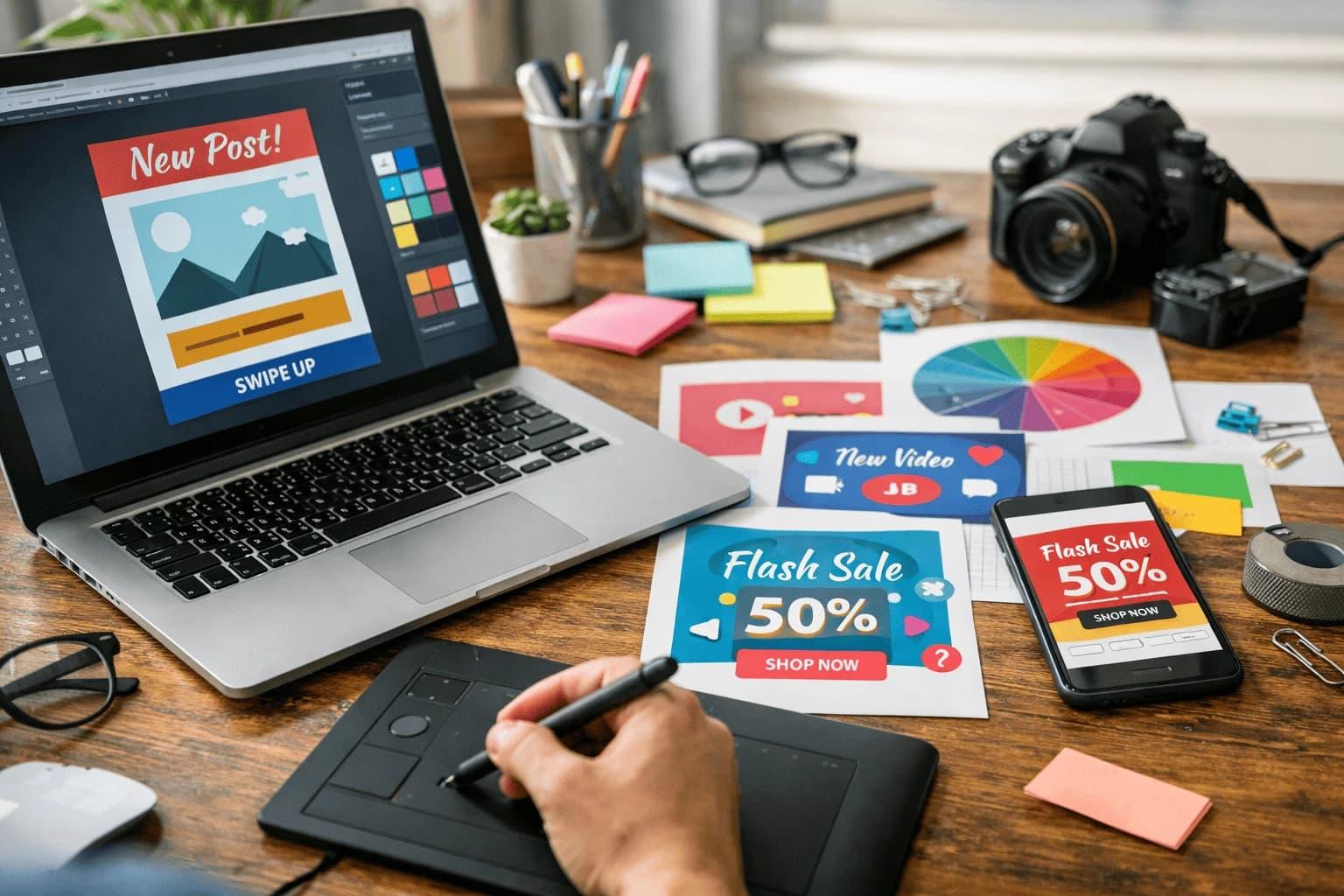  Social media poster design featuring professional promotional graphics for business marketing, brand promotion, and audience engagement.