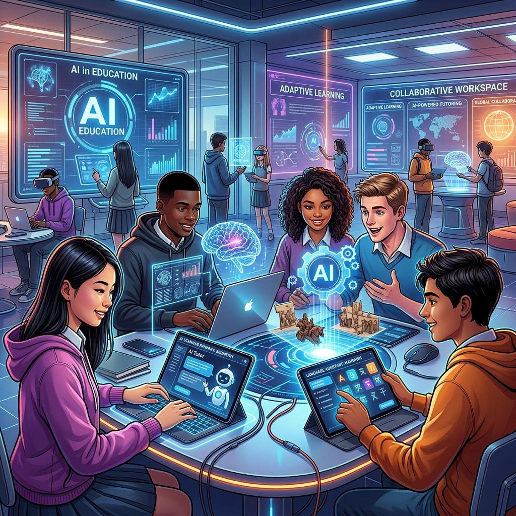 Students and job seekers learning AI skills to prepare for the digital workplace.