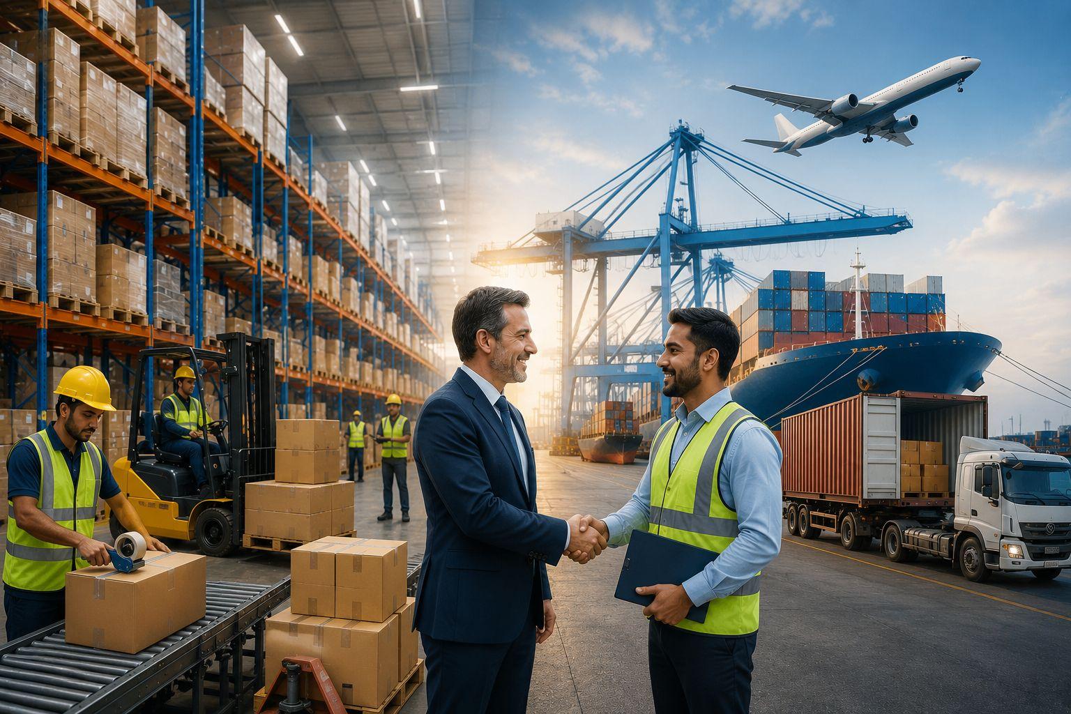 AAO General Trading commercial vision represented by wholesale procurement, international logistics, and business partnerships.