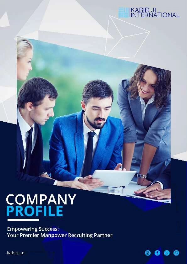 Professional business profiles and company brochures with modern branding and clean corporate layouts.