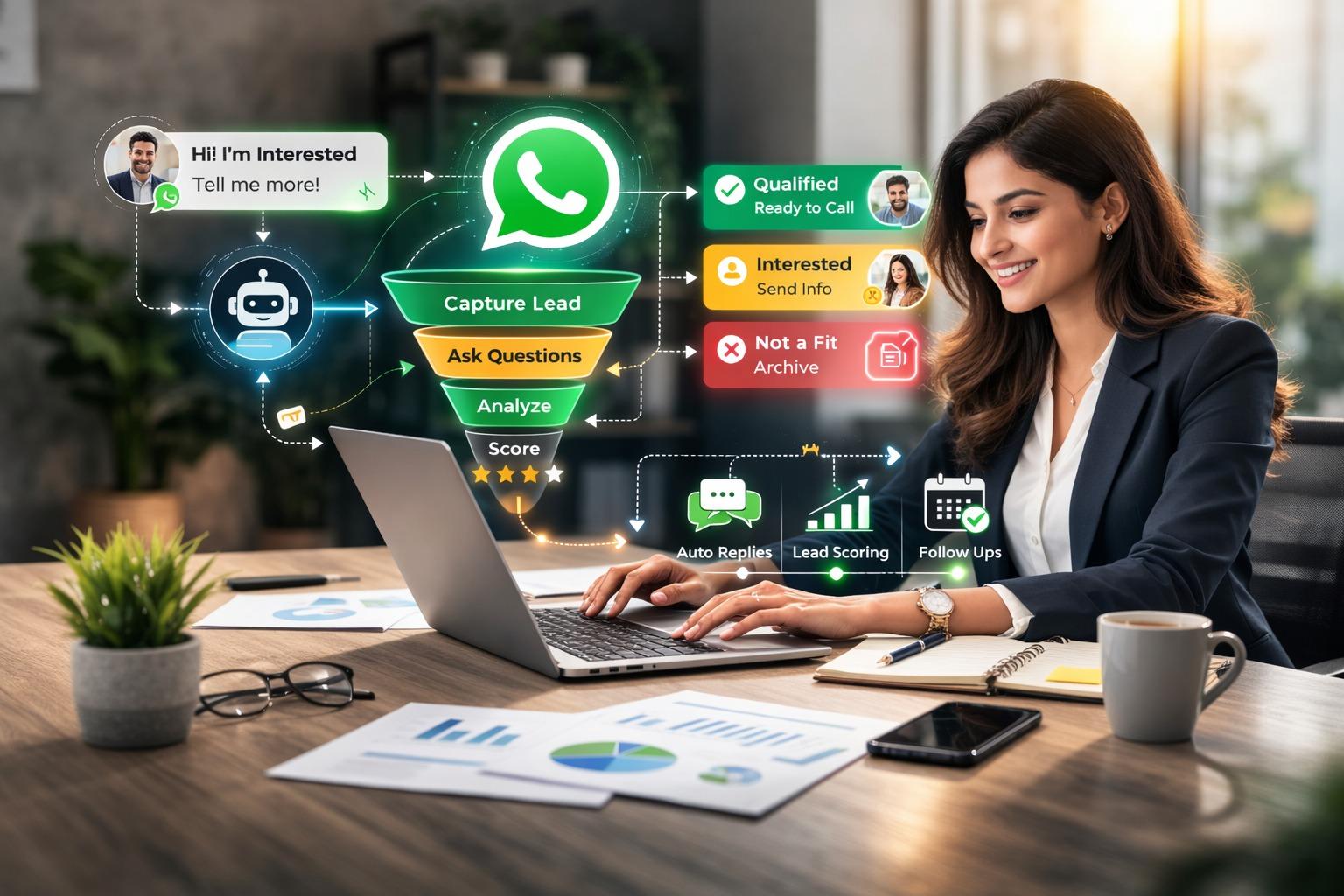 WhatsApp Business AI Agents automating customer communication, lead collection, and business support.